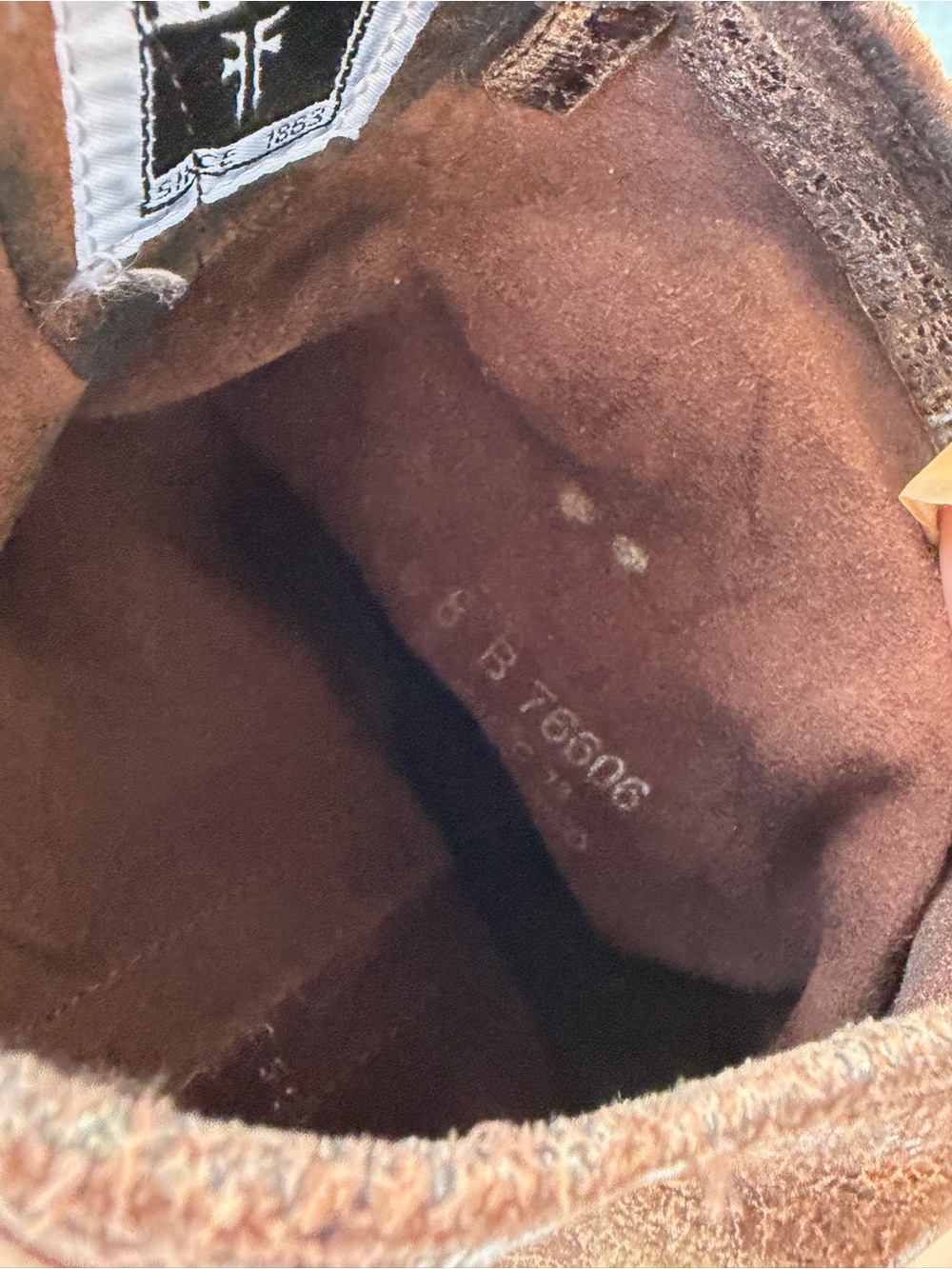 Frye Brown Suede Boot Interior View - Picture 6 of 6